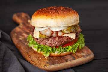 Homemade tasty beef burger