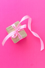 valentines day background gift romance or 8 March pleasant top view copy space for text food background rustic