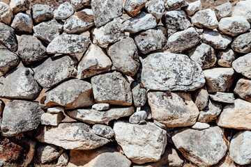 Texture of the stone wall. Horizontal shot.