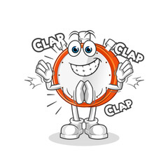 alarm clock applause illustration. character vector