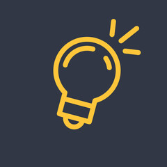 Light bulb icon. Symbol of idea. Electric shining lamp illustration. Editable linear vector.