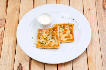 stuffed pancakes with sour cream