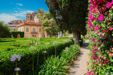 Valencia, Spain-07/20/2019:Monforte Garden - Jardines de Monforte. A neoclassic design full of...
