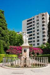 Obraz premium Valencia, Spain-07/20/2019:Monforte Garden - Jardines de Monforte. A neoclassic design full of statues, pools, fountains, walkways and rest areas. Editorial use only.