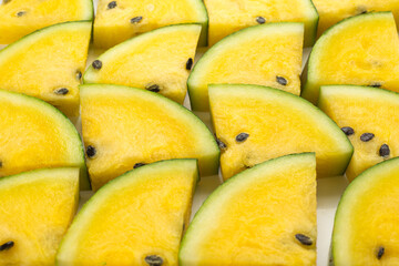 Yellow watermelon isolated.