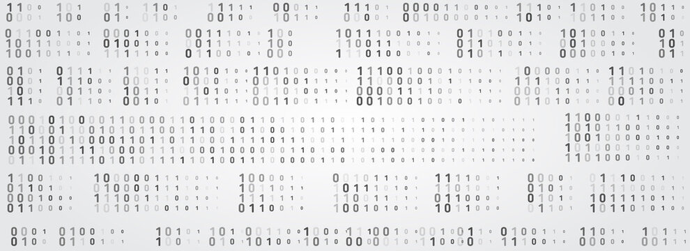 Abstract technology binary code. Random numbers 0 and 1 matrix style. Futuristic computer code vector background. Big Data concept.