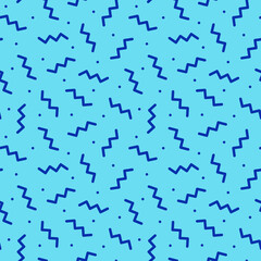 Vector bright seamless pattern. Abstract trendy background. Color curve mosaic texture. Fashion design - retro style 80 - 90s