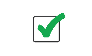 Checkmark tick green icon. Symbol of approval check mark.