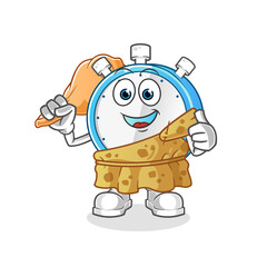 alarm clock ancient cartoon. cartoon mascot vector
