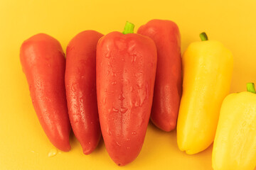 Fresh and healthy bell peppers as a background with place for text