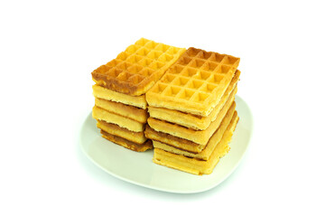 Homemade wafer recipe on isolated on white background
