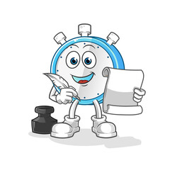 alarm clock writer vector. cartoon character