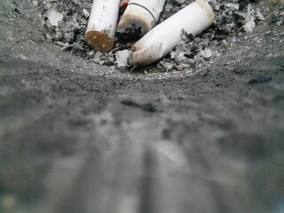 cigarette in ashtray