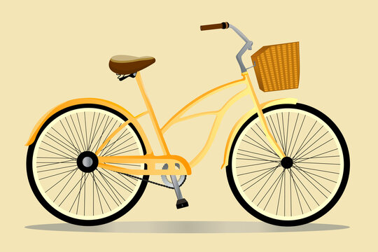 A beautiful retro bike that everyone will love. The picture shows a bike with a shopping basket.