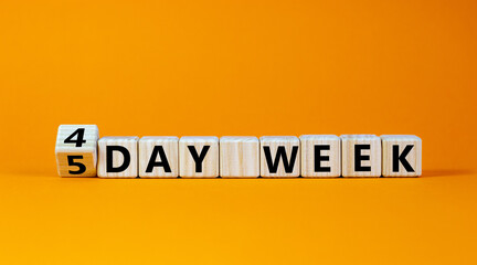 4 or 5 workday symbol. Turned the cube and changed words '5 day week' to '4 day week'. Beautiful...