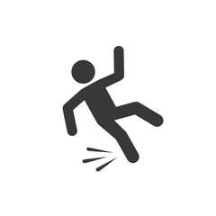 Fallen person vector icon isolated on white background