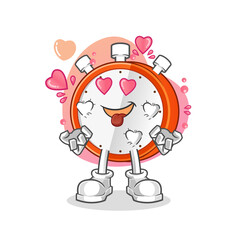 alarm clock fallin love vector. cartoon character