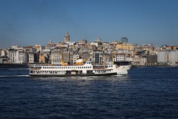 Fototapeta na wymiar Galata Tower and Galata District in Istanbul, Turkey