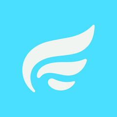 Wing Logo Symbol Vector With a Blue Background