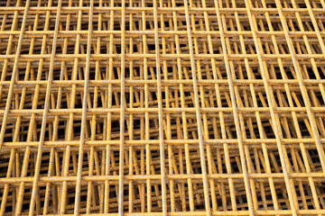 Iron armature in pile close-up - suitable as a background