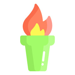 torch flat icon, school and education icon