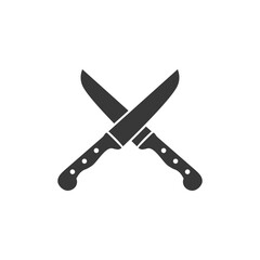 Crossed knives icon. Knife and chef, kitchen symbol. Flat illustration