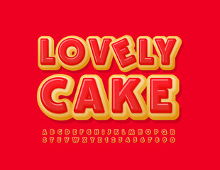 Vector cute sign Lovely Cake. Bright icing Font. Sweet Donut Alphabet Letters and Numbers set