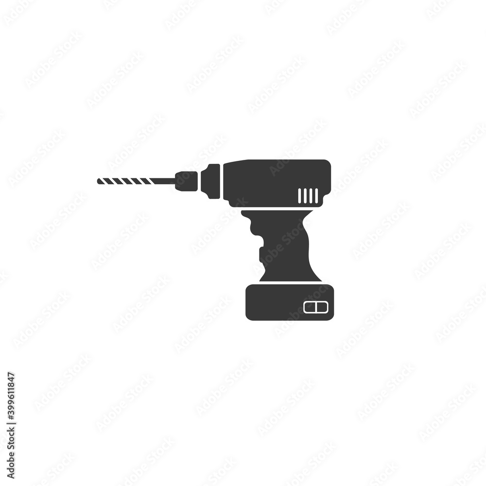 Poster drill machine solid icon. element of drill machine icon for mobile concept and web apps.