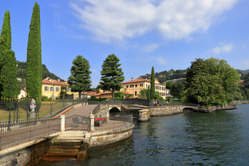 Naklejka premium città di como sil lago in italia, city of como on the lake in italy