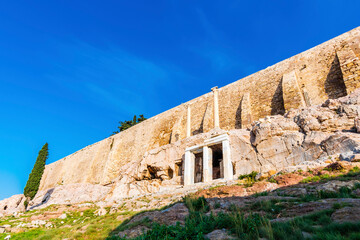 The slope of Acropolis in Athens