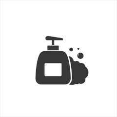 Soap pump bottle, cleaning service related icon, glyph design. Vector