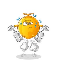 king coconut  fart jumping illustration. character vector