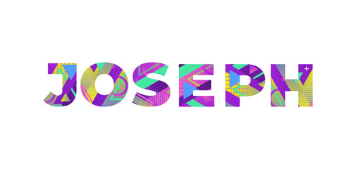 Joseph Concept Retro Colorful Word Art Illustration