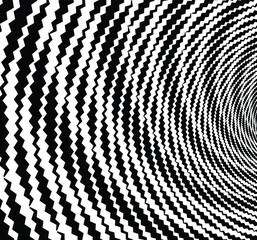  Abstract pattern. Texture with wavy, billowy lines. Optical art background. Wave design black and white. Digital image with a psychedelic stripes. Vector illustration