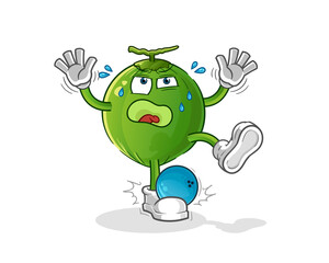 coconut hiten by bowling cartoon. cartoon mascot vector