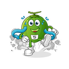 coconut runner character. cartoon mascot vector