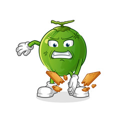 coconut karate mascot. cartoon vector
