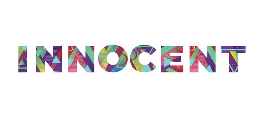 Innocent Concept Retro Colorful Word Art Illustration