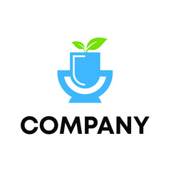 leaf with medical bottle logo