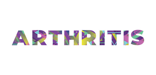 Arthritis Concept Retro Colorful Word Art Illustration