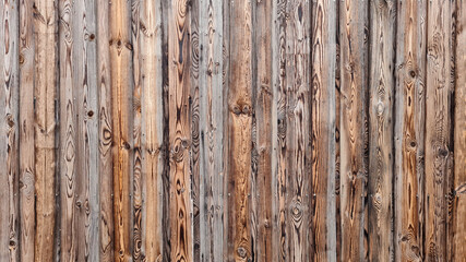 Abstract background of textured brown wooden wall.