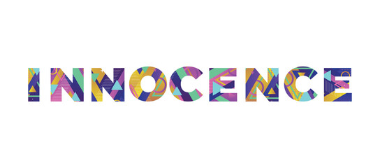 Innocence Concept Retro Colorful Word Art Illustration