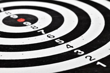 Dart board with target