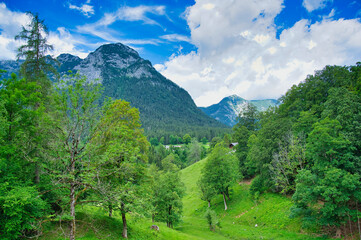 mountain landscape in the near of the Watzmann in Bavaria, Germany
