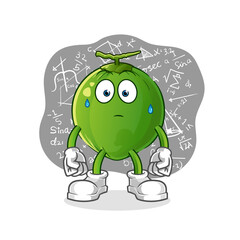 coconut thinking hard vector. cartoon character