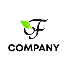 leaf with letter F logo