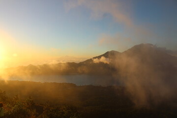 Volcano at dawn