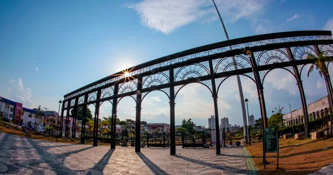 Time lapse of clouds and buildings from Jefferson Peres square in Manaus