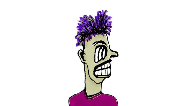 Comic Style Young Punk Men Talking Animation