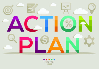 Creative (Action plan) Banner Word with Icon ,Vector illustration.
